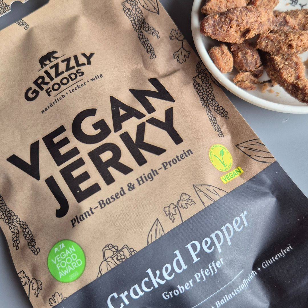 Vegan Jerky Cracked Pepper - Grizzly Foods
