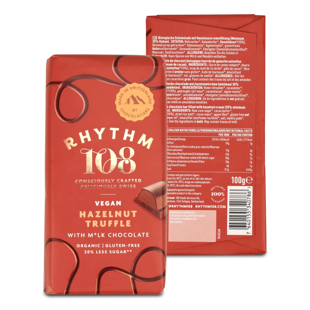 Barra de Chocolate com Recheio de Trufa de Avelã - Rhythm 108 - Image 7